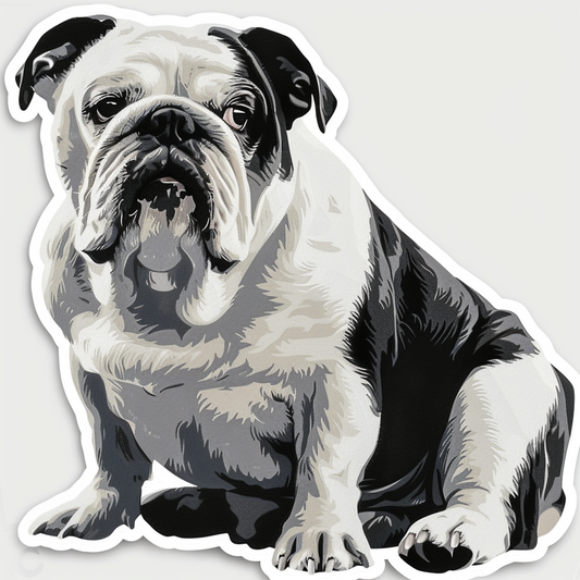 Sticker of a Bulldog Dog majestic Expressive surreal Vinyl Decal Sticker for Car, Laptop, Tumbler and more # F017273