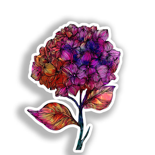 Hydragea Flower Vinyl Decal Sticker for Car, Laptop, Tumbler and more # A019476-4" x 4"