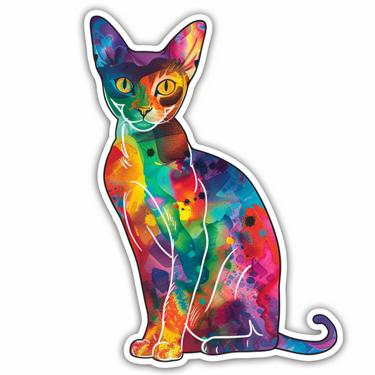 Abyssinian Cat astronaut majestic Expressive surreal Vinyl Decal Sticker for Car, Laptop, Tumbler and more # F021166-4" x 4"