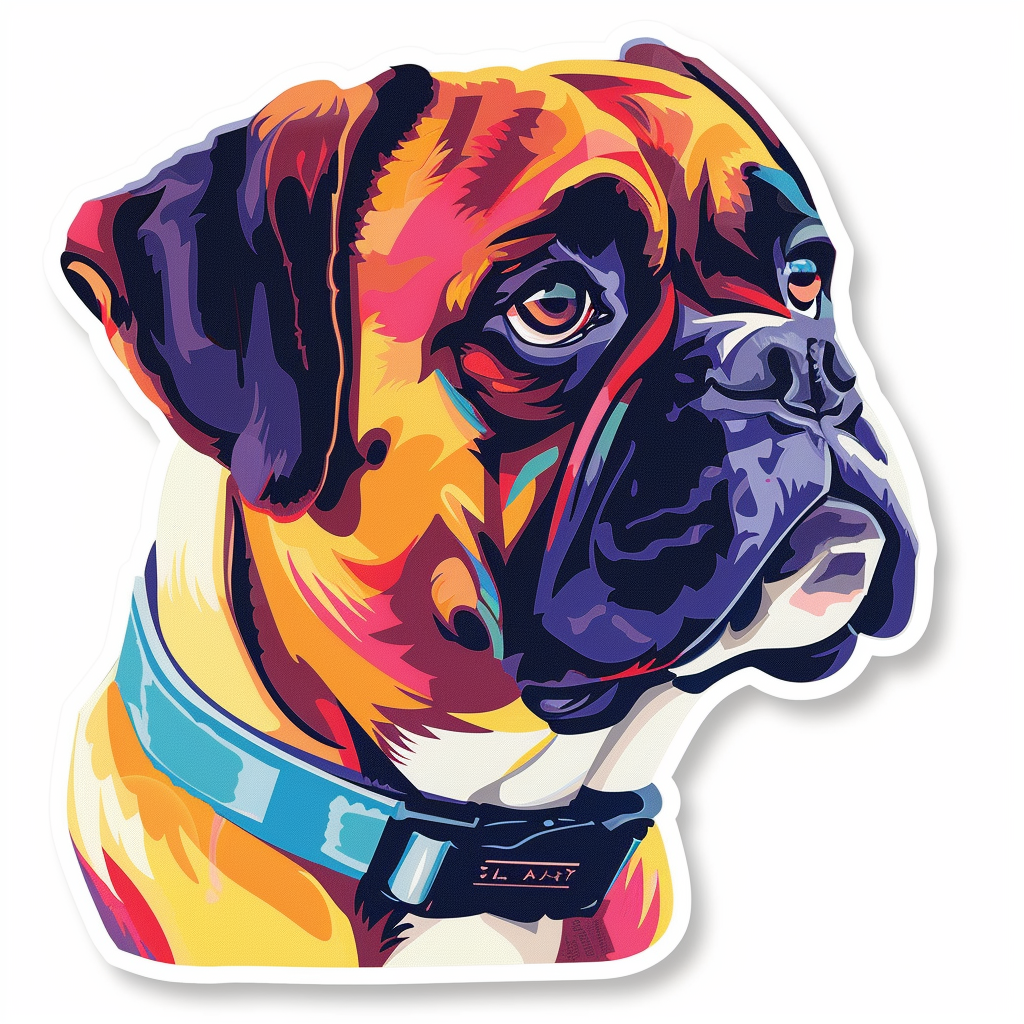 Boxer DogWhite  Vinyl Decal Sticker for Car, Laptop, Tumbler and more # F07661