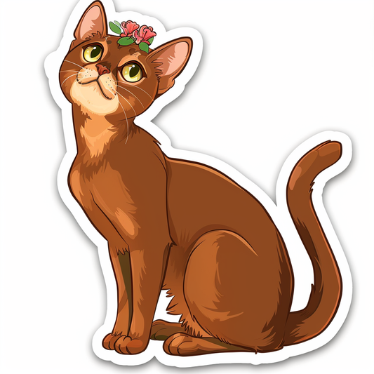 Abyssinian Cat astronaut majestic Expressive surreal Vinyl Decal Sticker for Car, Laptop, Tumbler and more # F021077-4" x 4"