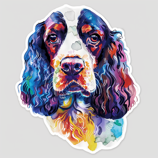 Cocker Spaniel Dog majestic Expressive surreal Vinyl Decal Sticker for Car, Laptop, Tumbler and more # F020108-4" x 4"