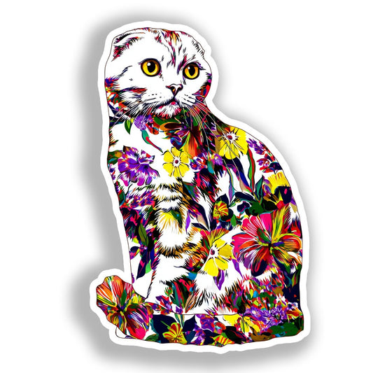 Scottish Fold Cat Vinyl Decal Sticker for Car, Laptop, Tumbler and more # A019190-4" x 4"