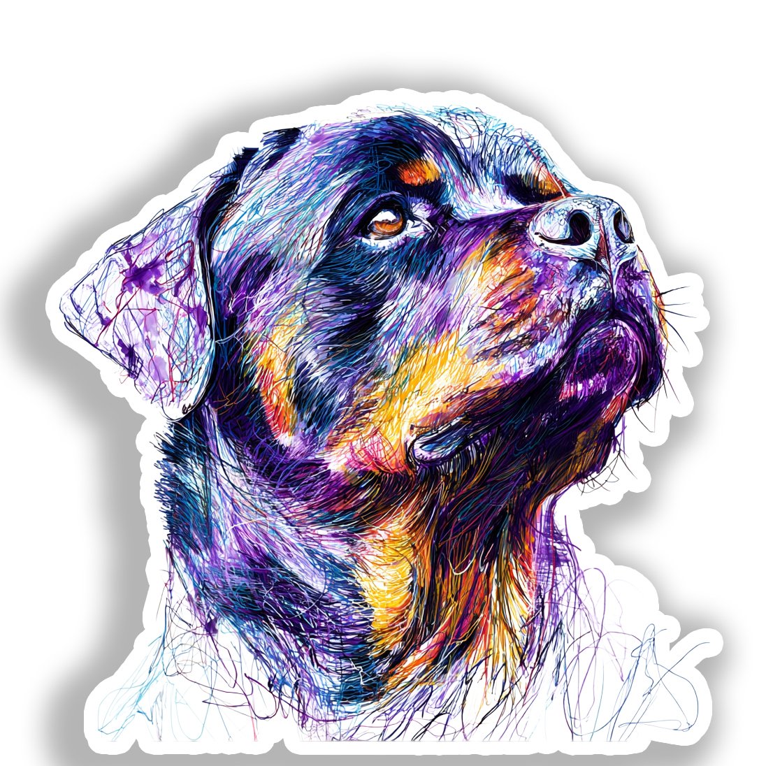 Rottweiler Dog Vinyl Decal Sticker for Car, Laptop, Tumbler and more # A018309-4" x 4"