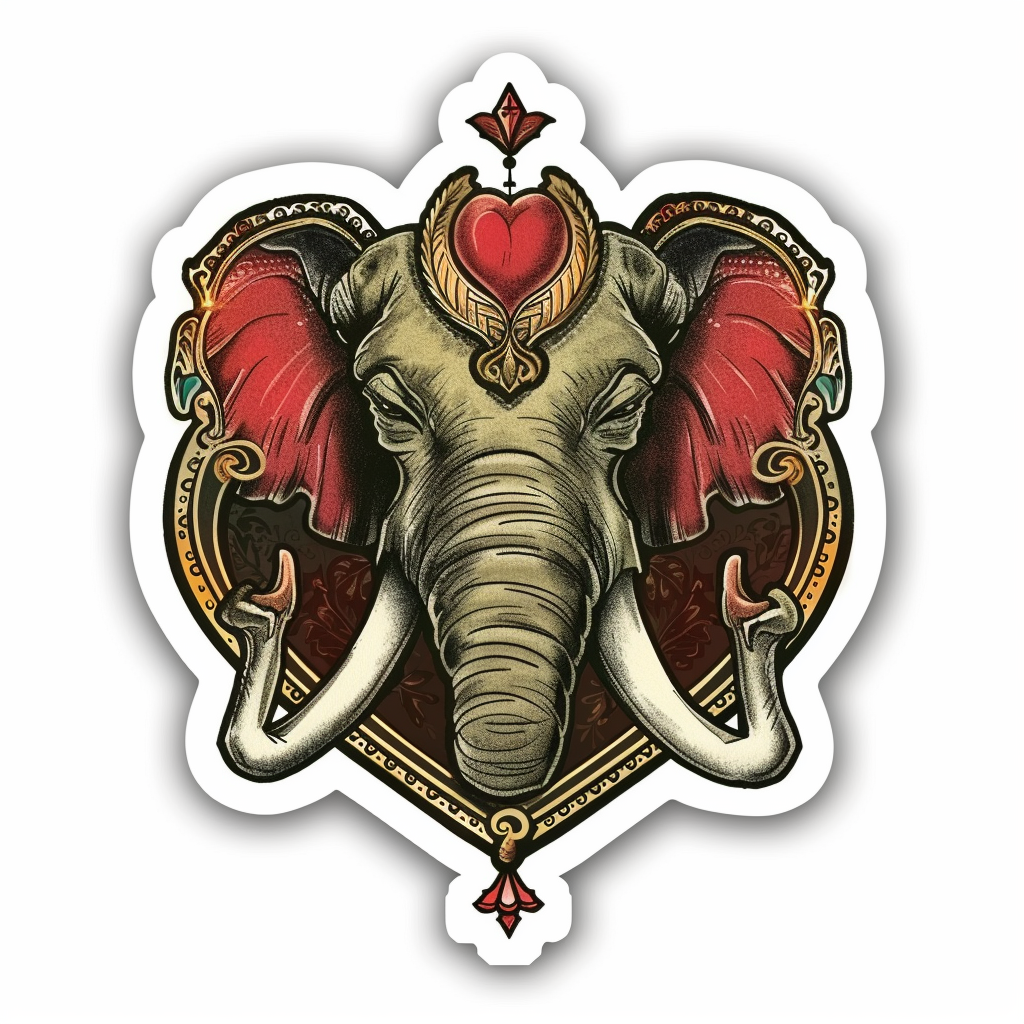 Elephant Expressive surreal Vinyl Decal Sticker for Car, Laptop, Tumbler and more # F022395