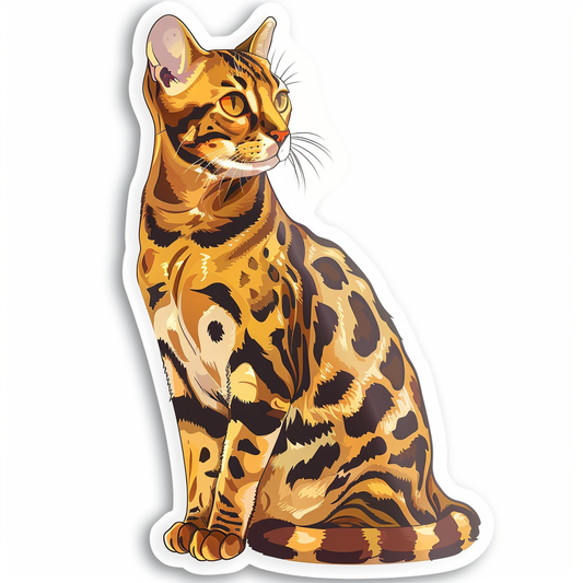 Bengal cat Vinyl Decal Sticker for Car, Laptop, Tumbler and more # F08022