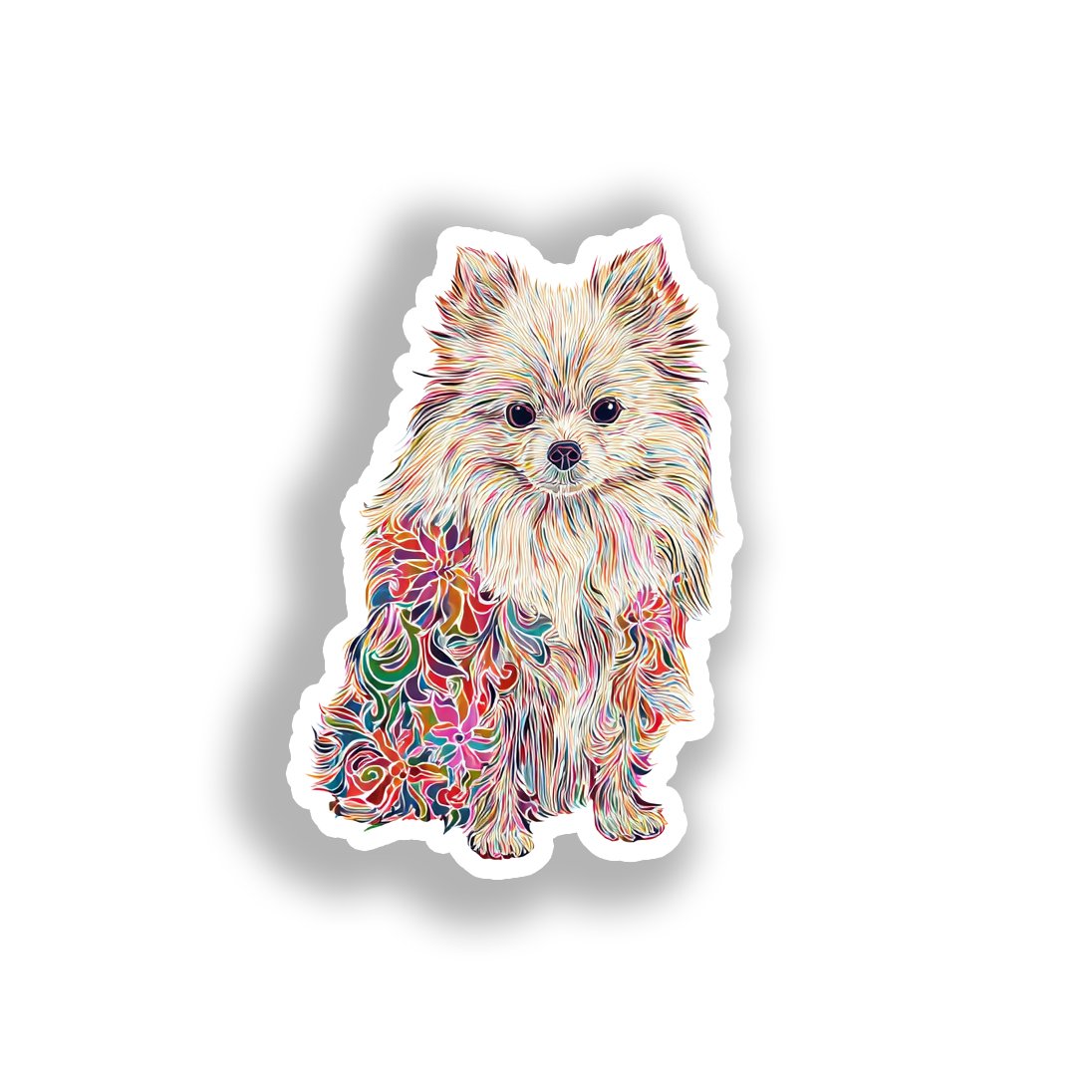 Pomeranian Dog Vinyl Decal Sticker for Car, Laptop, Tumbler and more # A017470-4" x 4"