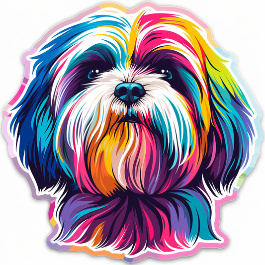 Adorable Shih Tzu Dog Expressive surreal Vinyl Decal Sticker for Car, Laptop, Tumbler and more # F018512