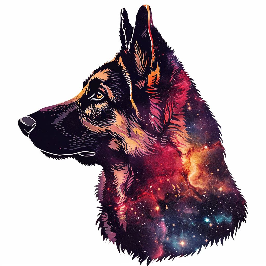German Shepherd Dog galaxy Vinyl Decal Sticker for Car, Laptop, Tumbler and more # F011326