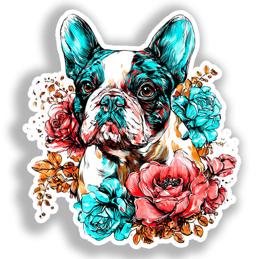 French Bulldog Dog Vinyl Decal Sticker for Car, Laptop, Tumbler and more # A019599-4" x 4"
