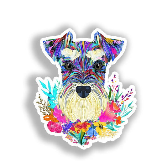 Miniature Schnauzer Dog Vinyl Decal Sticker for Car, Laptop, Tumbler and more # A019339-4" x 4"