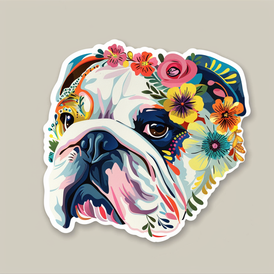 Bulldog Dog majestic Expressive surreal Vinyl Decal Sticker for Car, Laptop, Tumbler and more # F017613
