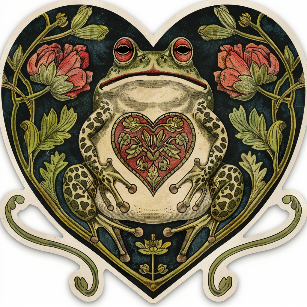 Sticker of a Frog majestic Expressive surreal Vinyl Decal Sticker for Car, Laptop, Tumbler and more # F015886