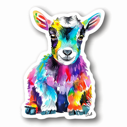 Goat majestic Expressive surreal Vinyl Decal Sticker for Car, Laptop, Tumbler and more # F020634-4" x 4"
