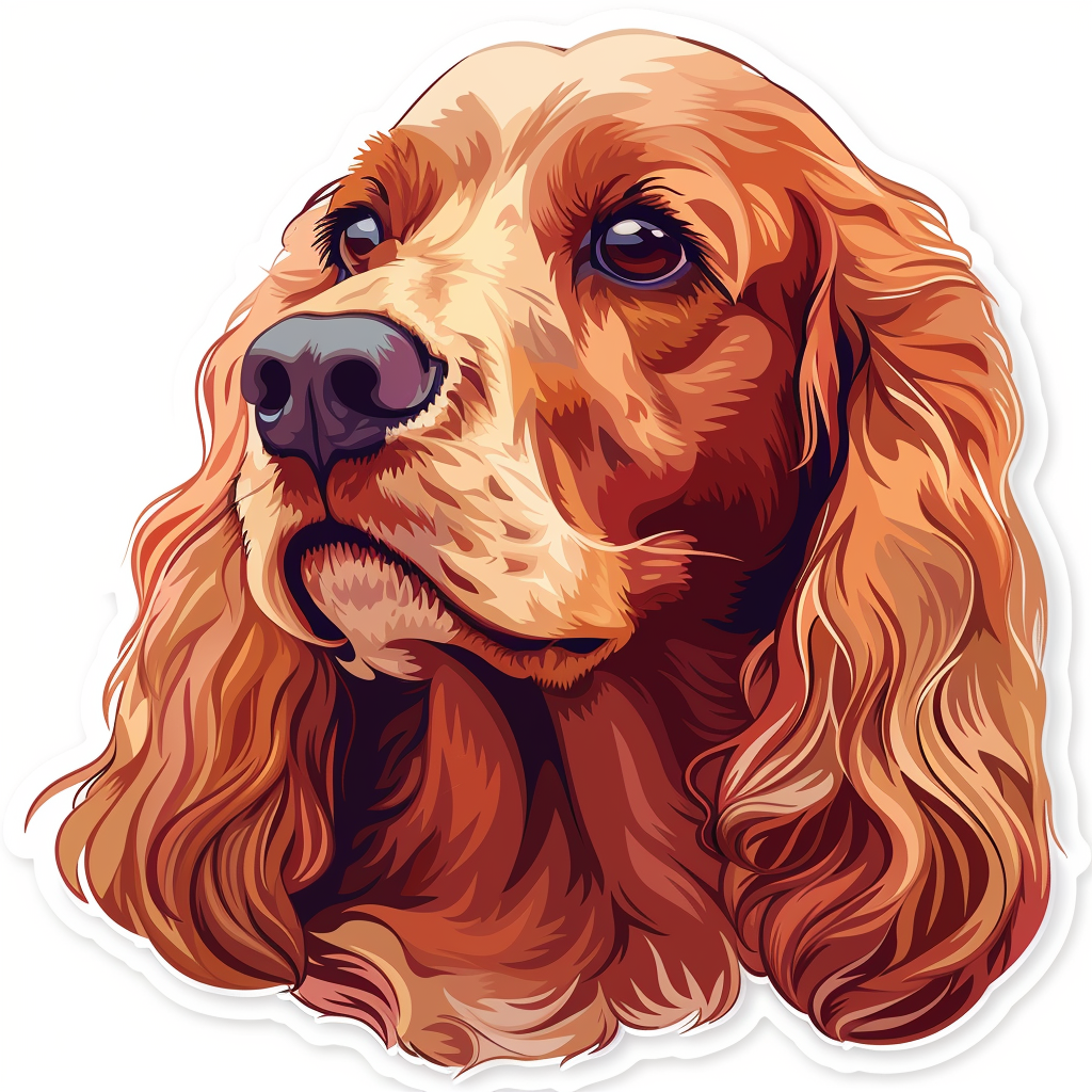 Sticker of a Cocker Spaniel Dog majestic Expressive surreal Vinyl Decal Sticker for Car, Laptop, Tumbler and more # F020177