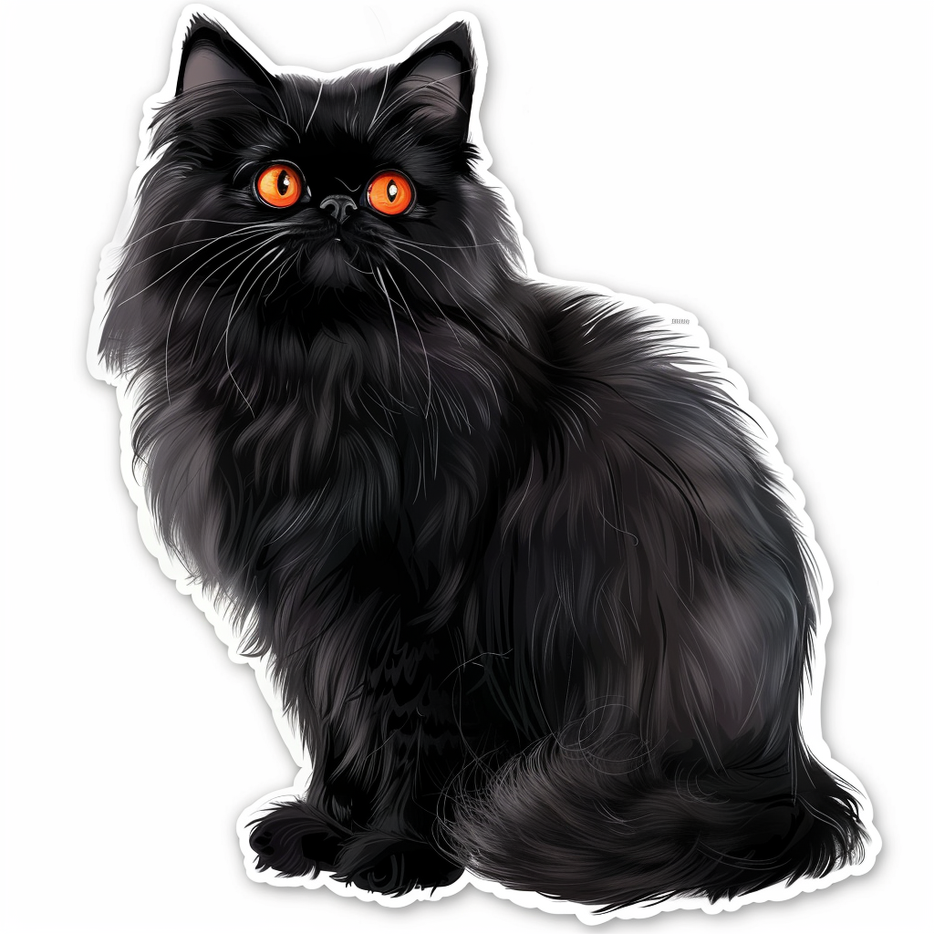 Persian Cat Expressive surreal Vinyl Decal Sticker for Car, Laptop, Tumbler and more # F016507