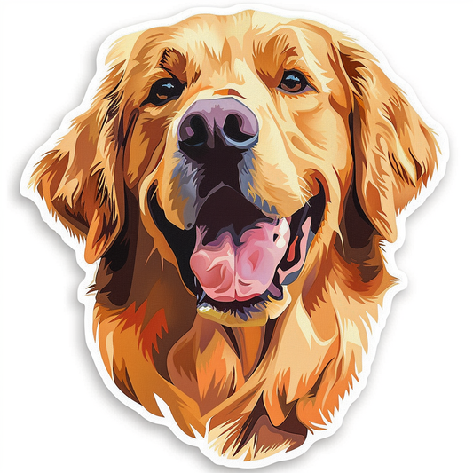 Golden Retriever Dog Vinyl Decal Sticker for Car, Laptop, Tumbler and more # F010472