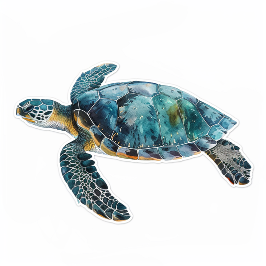 Sticker of a turtle majestic Expressive surreal Vinyl Decal Sticker for Car, Laptop, Tumbler and more # F021992