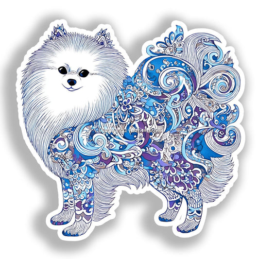 Pomeranian Dog Vinyl Decal Sticker for Car, Laptop, Tumbler and more # A017454-4" x 4"