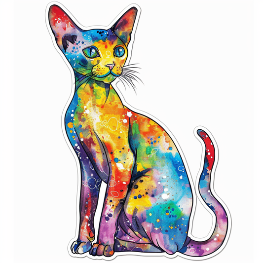 Abyssinian Cat astronaut majestic Expressive surreal Vinyl Decal Sticker for Car, Laptop, Tumbler and more # F021105-4" x 4"