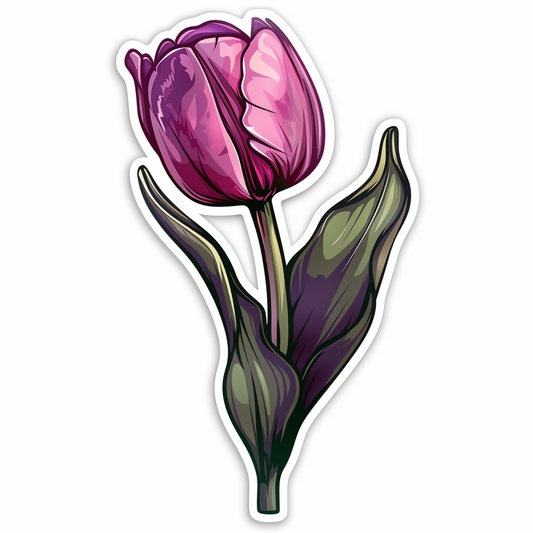 Sticker of a Tulip flower Vinyl Decal Sticker for Car, Laptop, Tumbler and more # F023474