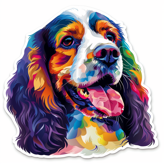 Cocker Spaniel Dog majestic Expressive surreal Vinyl Decal Sticker for Car, Laptop, Tumbler and more # F020103-4" x 4"