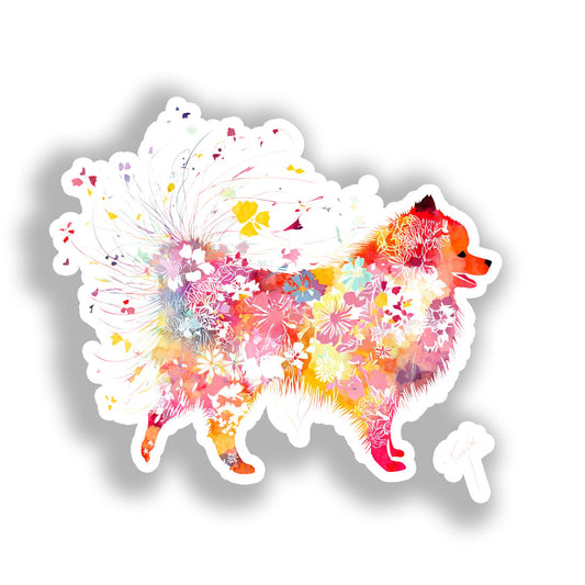 Pomeranian Dog Vinyl Decal Sticker for Car, Laptop, Tumbler and more # A017305-4" x 4"