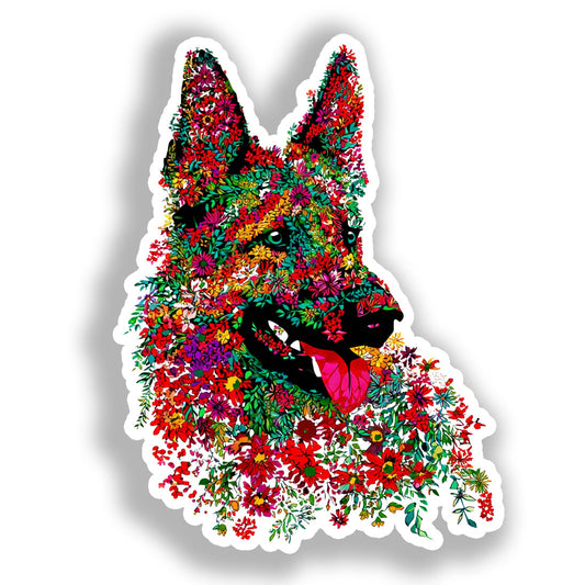 German Shepherd Dog Vinyl Decal Sticker for Car, Laptop, Tumbler and more # A019578-4" x 4"