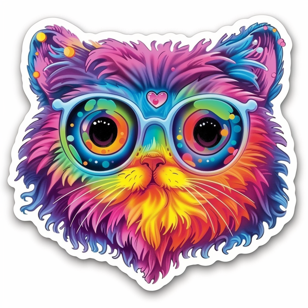 Sticker of a Persian Cat Expressive surreal Vinyl Decal Sticker for Car, Laptop, Tumbler and more # F016416