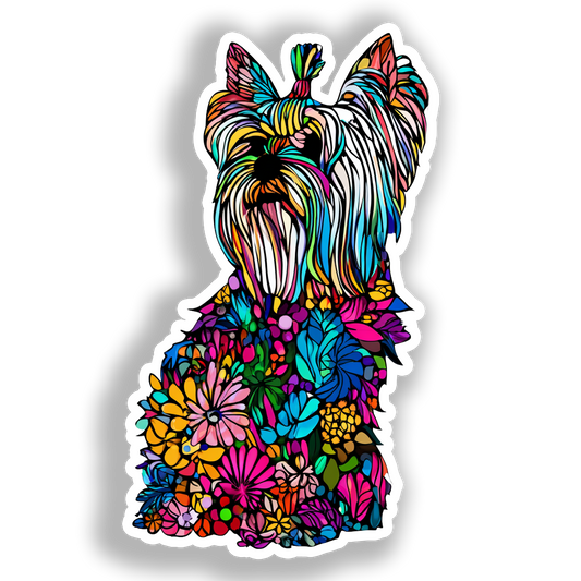 Yorkshire Terrier Dog Vinyl Decal Sticker for Car, Laptop, Tumbler and more # A017192-4" x 4"