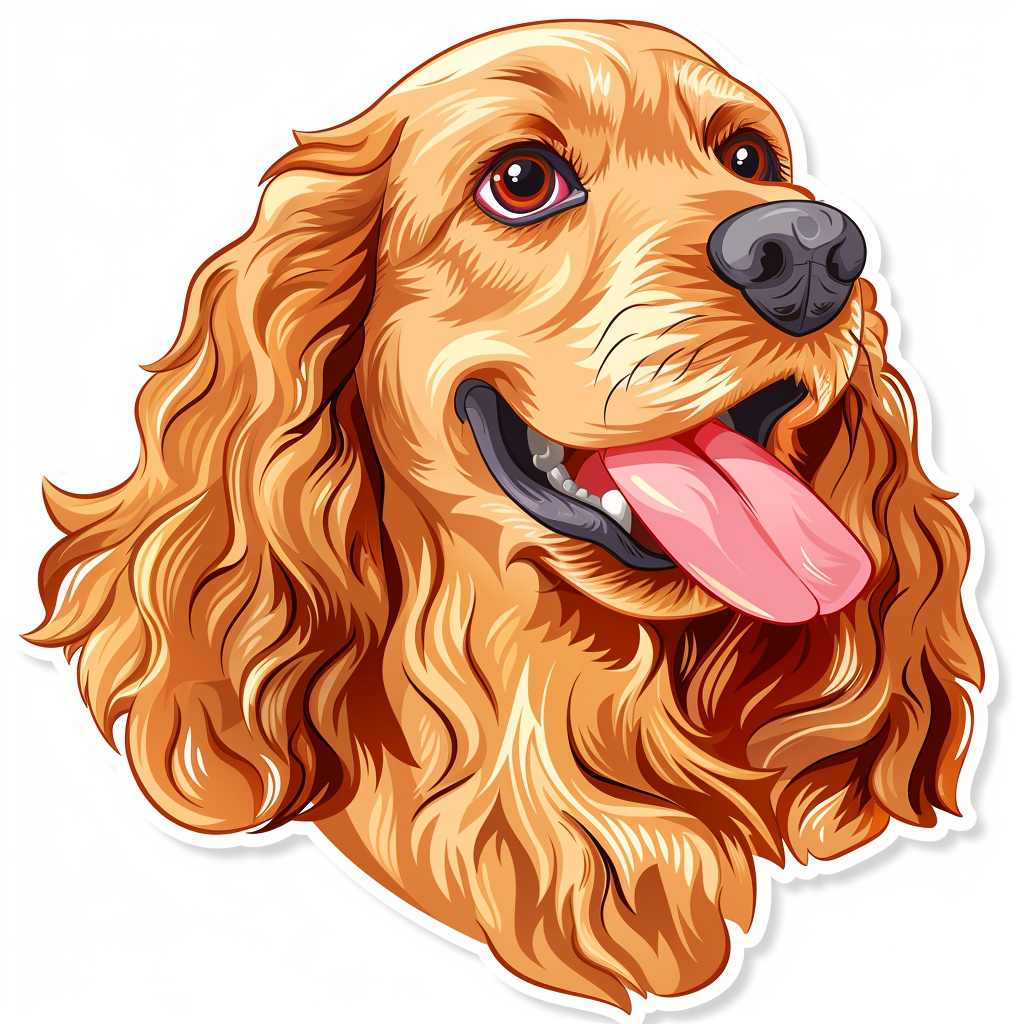 Sticker of a Cocker Spaniel Dog majestic Expressive surreal Vinyl Decal Sticker for Car, Laptop, Tumbler and more # F020175
