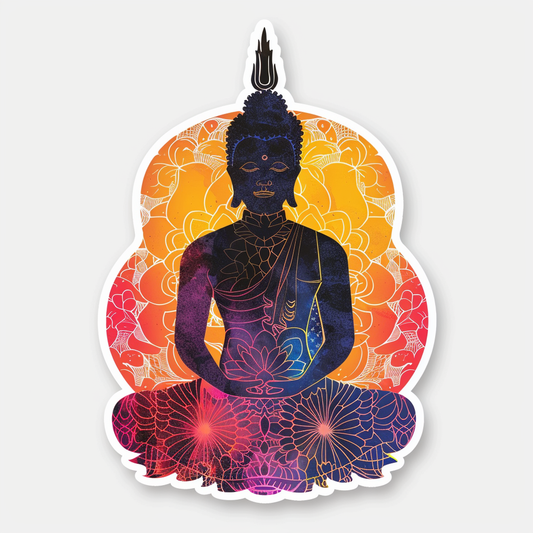 Sticker of a Buddha majestic Expressive surreal Vinyl Decal Sticker for Car, Laptop, Tumbler and more # F016882
