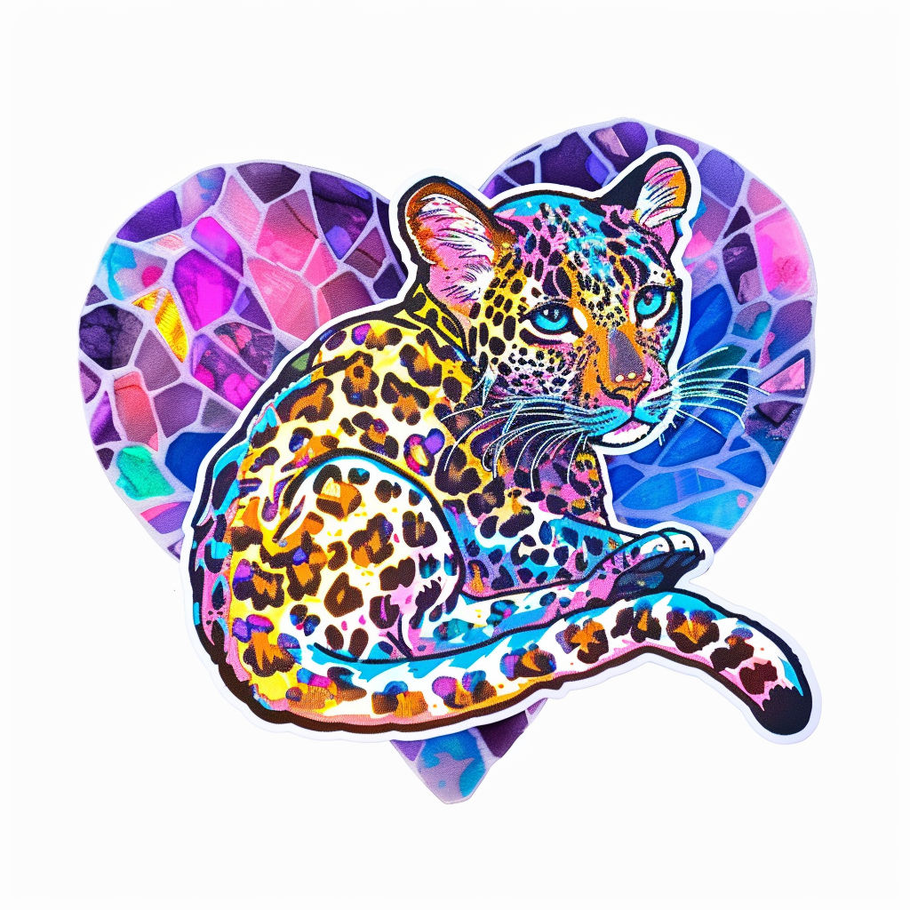 Leopard majestic Expressive surreal Vinyl Decal Sticker for Car, Laptop, Tumbler and more # F022601
