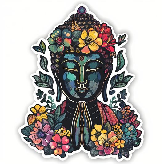 Buddha cartoon majestic Expressive surreal Vinyl Decal Sticker for Car, Laptop, Tumbler and more # F017000