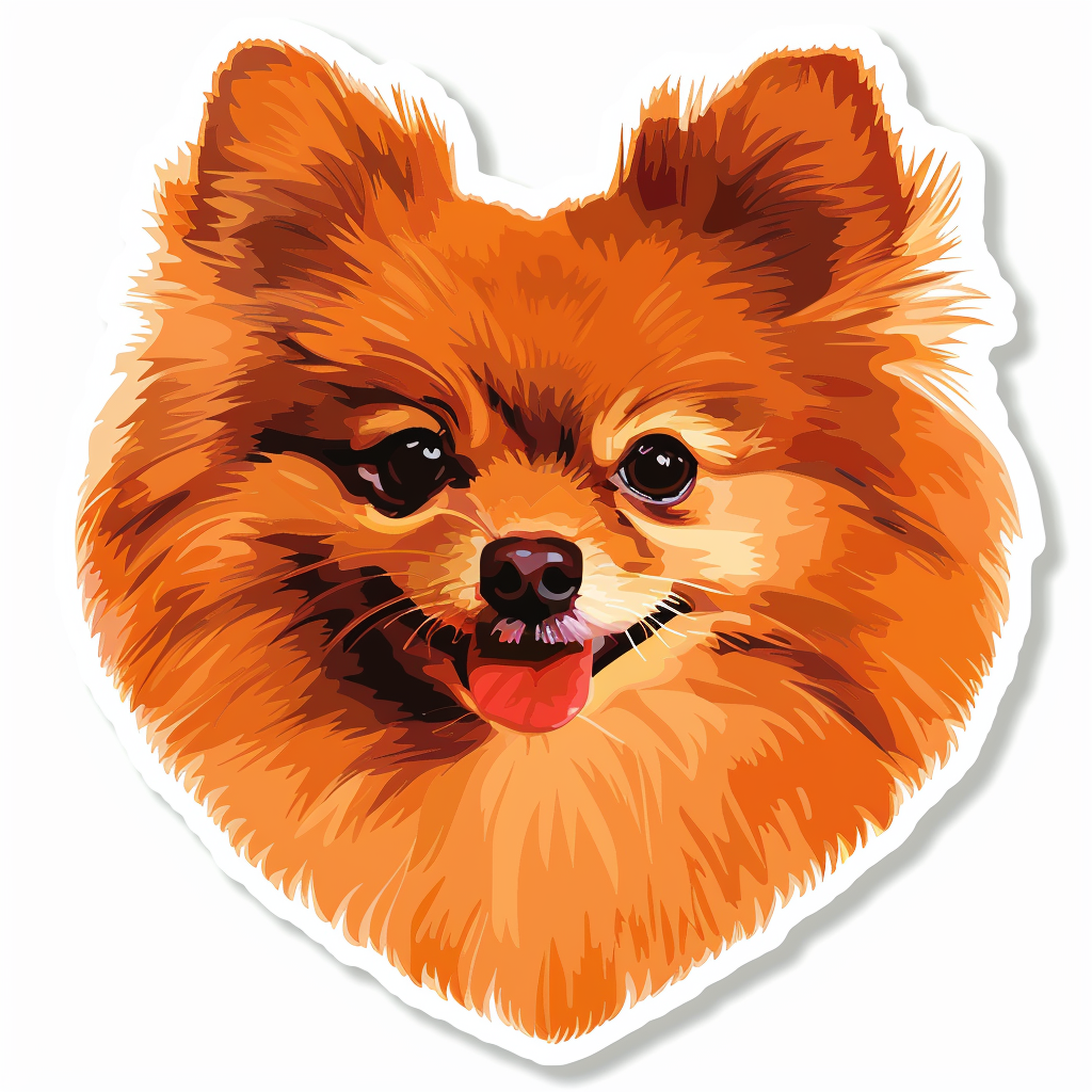 Sticker of a Pomeranian Dog majestic Expressive surreal Vinyl Decal Sticker for Car, Laptop, Tumbler and more # F013980