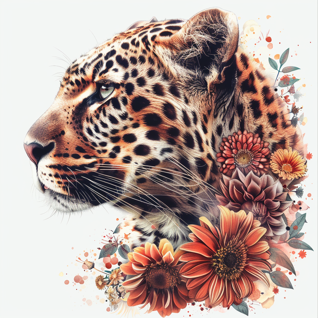 Leopard majestic Expressive surreal Vinyl Decal Sticker for Car, Laptop, Tumbler and more # F022415