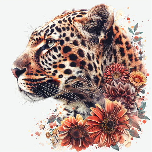 Leopard majestic Expressive surreal Vinyl Decal Sticker for Car, Laptop, Tumbler and more # F022415