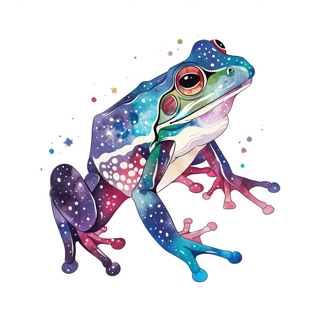 Sticker of a Frog galaxy majestic Expressive surreal Vinyl Decal Sticker for Car, Laptop, Tumbler and more # F016671