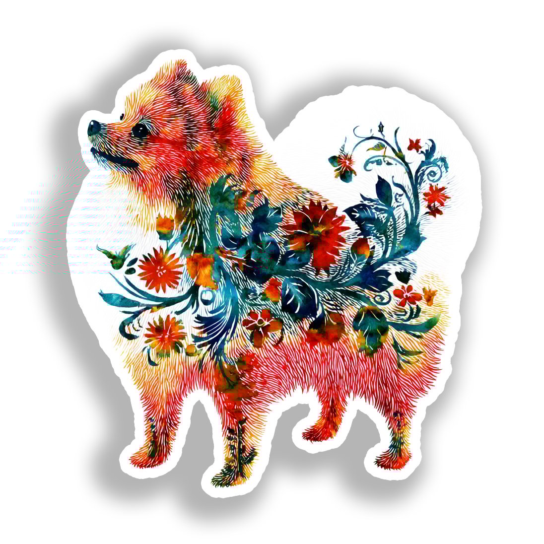 Pomeranian Dog Vinyl Decal Sticker for Car, Laptop, Tumbler and more # A017480-4" x 4"