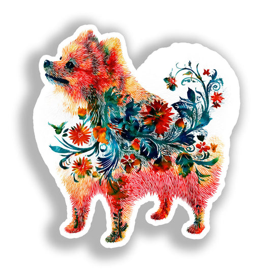 Pomeranian Dog Vinyl Decal Sticker for Car, Laptop, Tumbler and more # A017480-4" x 4"