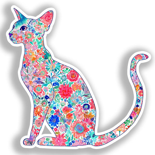 Oriental Shorthair Cat Vinyl Decal Sticker for Car, Laptop, Tumbler and more # A019272-4" x 4"