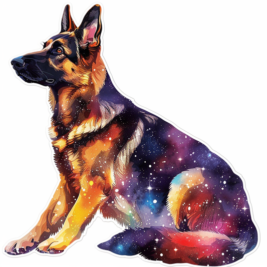 German Shepherd Dog galaxy Vinyl Decal Sticker for Car, Laptop, Tumbler and more # F011283