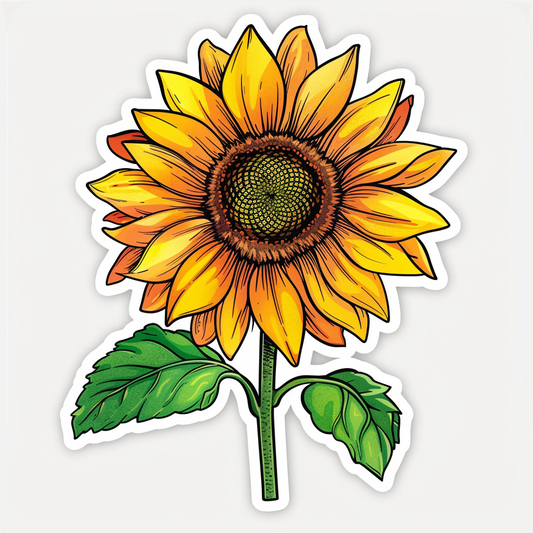 Sunflower flower majestic Expressive surreal Vinyl Decal Sticker for Car, Laptop, Tumbler and more # F023142