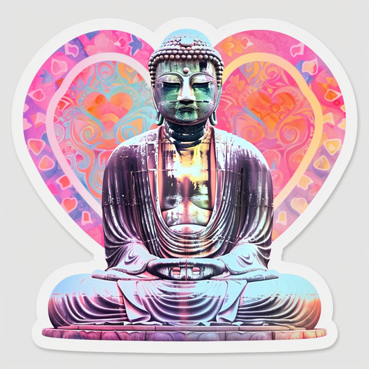 Sticker of a Buddha majestic Expressive surreal Vinyl Decal Sticker for Car, Laptop, Tumbler and more # F017212