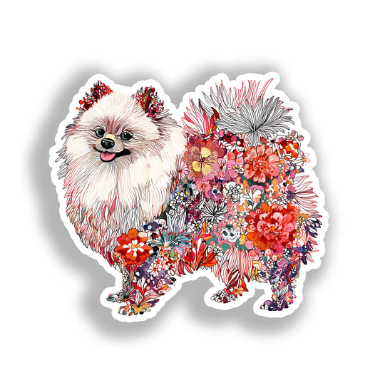 Pomeranian Dog Vinyl Decal Sticker for Car, Laptop, Tumbler and more # A017338-4" x 4"