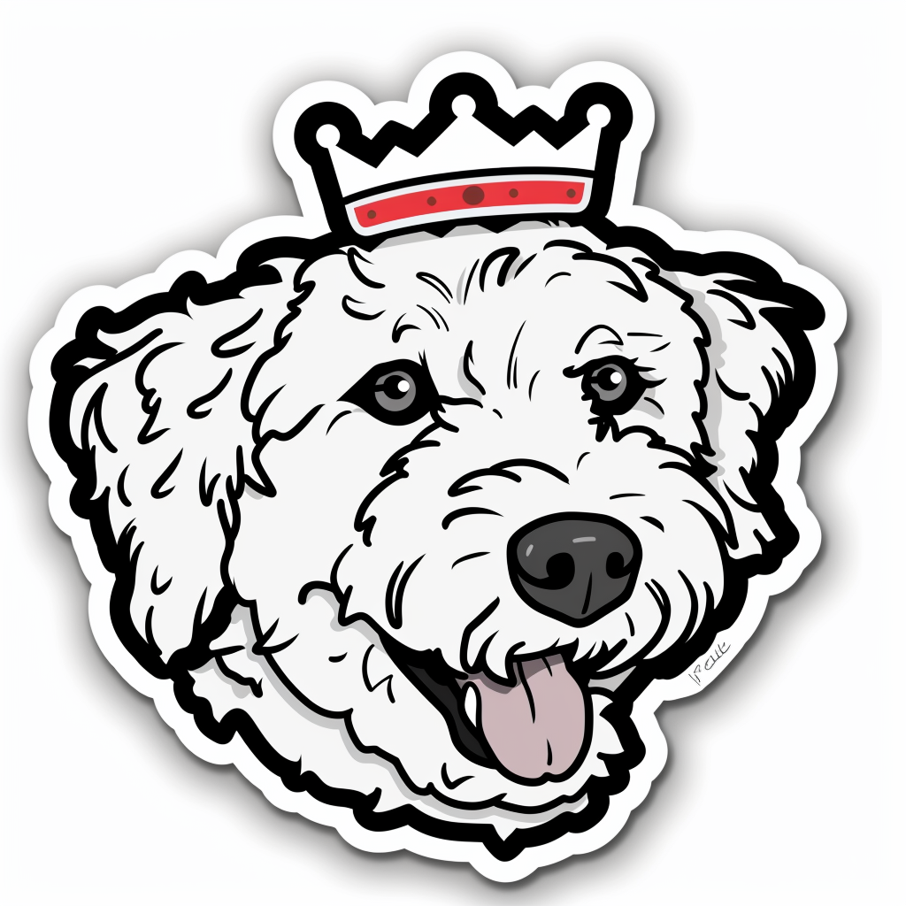 Poodle Dog crowned Vinyl Decal Sticker for Car, Laptop, Tumbler and more # F012389