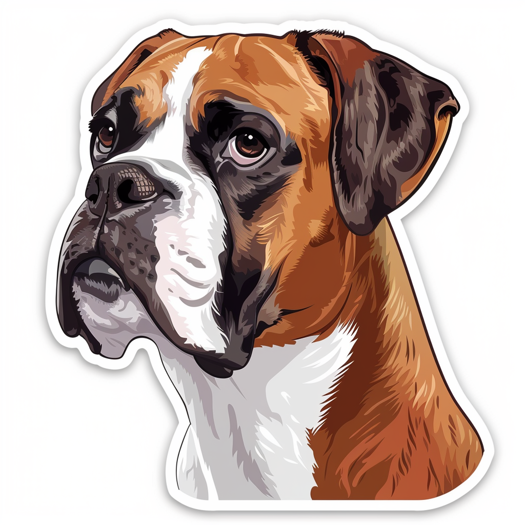Boxer DogWhite  Vinyl Decal Sticker for Car, Laptop, Tumbler and more # F07359