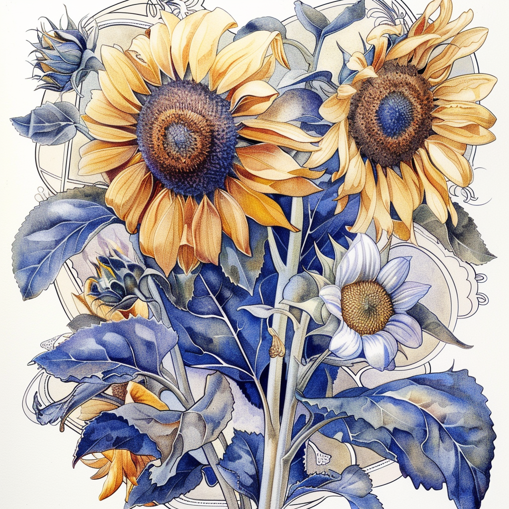 Sunflowers Expressive surreal Vinyl Decal Sticker for Car, Laptop, Tumbler and more # F018128