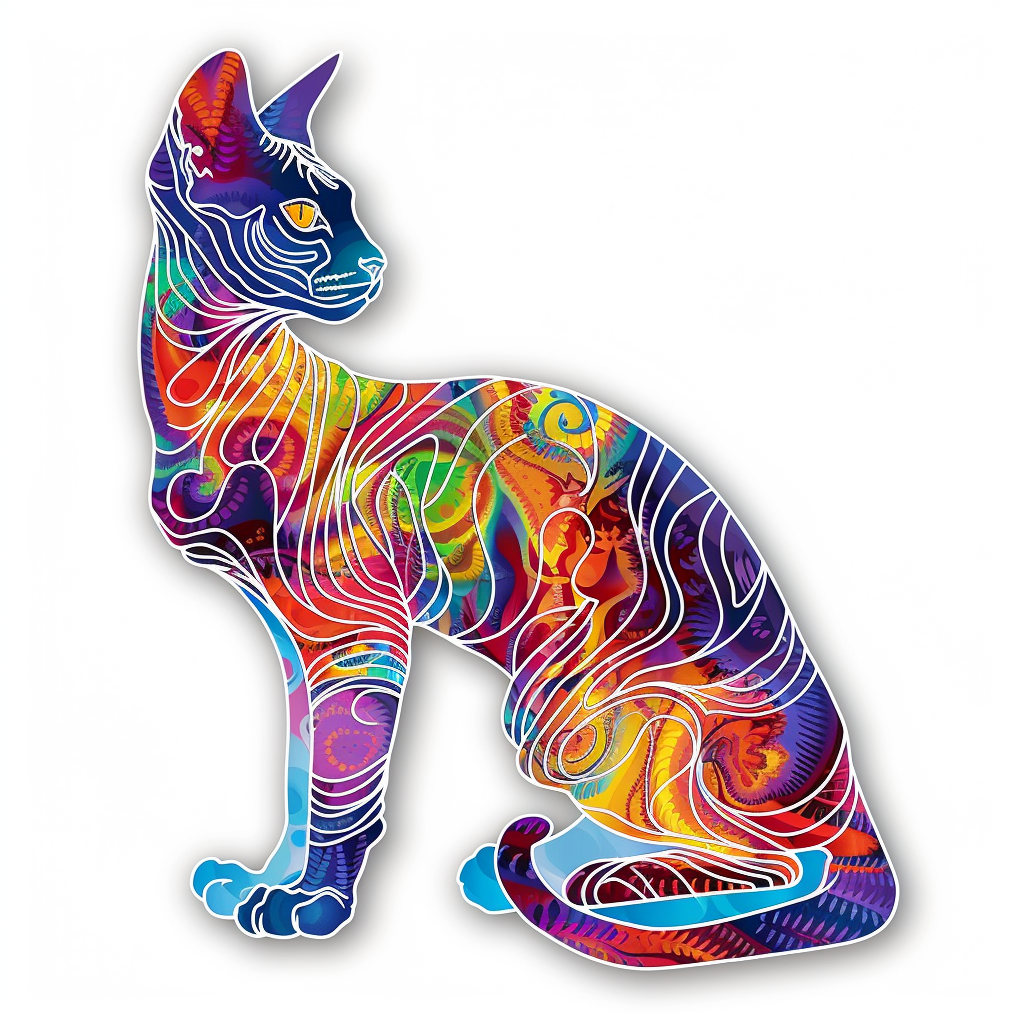 Sphynx Cat Vinyl Decal Sticker for Car, Laptop, Tumbler and more # F07579