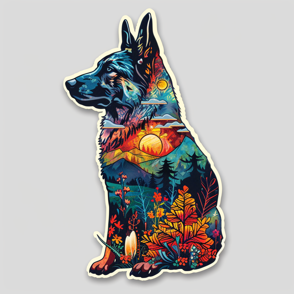 German Shepherd Dog Vinyl Decal Sticker for Car, Laptop, Tumbler and more # F07503